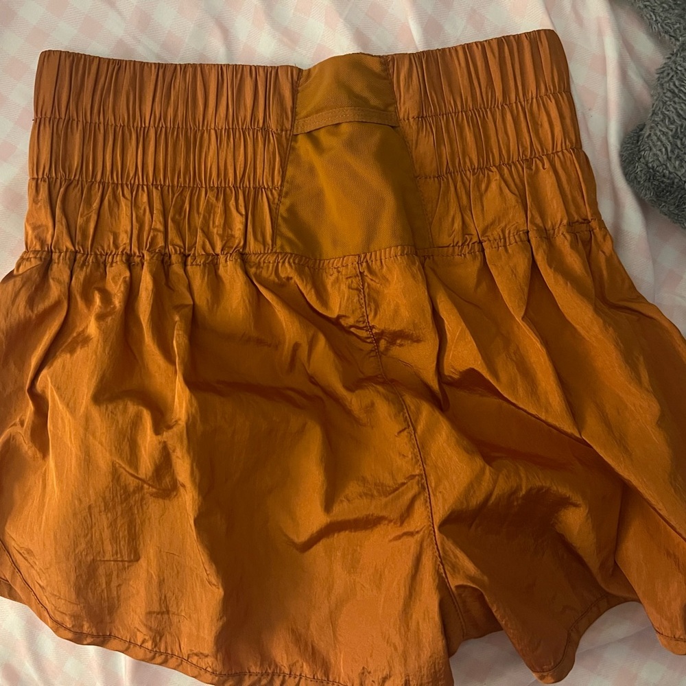 Women's Orange High-Waisted Shorts - Picture 2 of 2